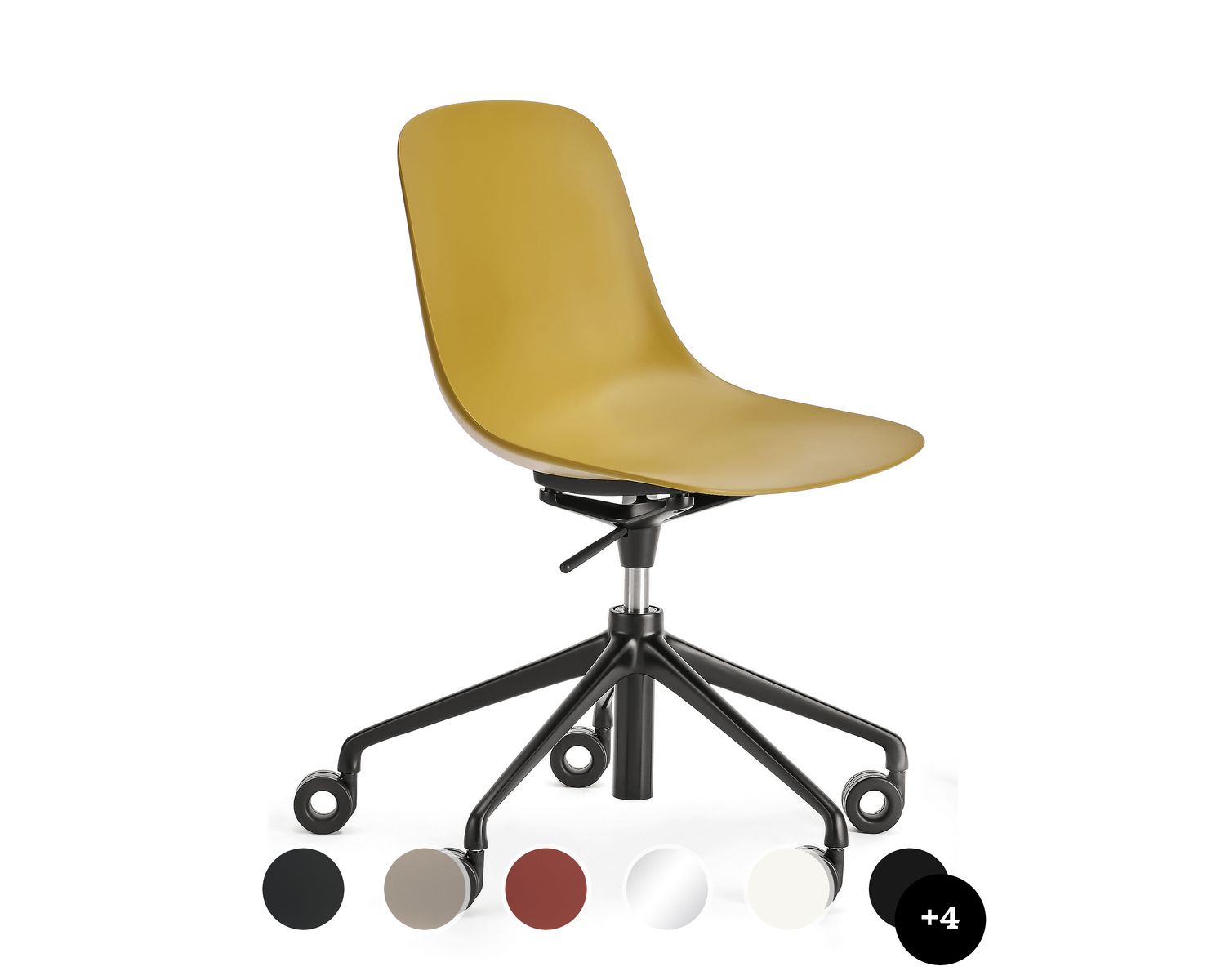 infiniti »PURE LOOP MONO« 5 Star Updown Designer-Stuhl AL31 Schwarz matt / IS514 Sand