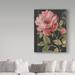 Winston Porter 'Harmonious Rose Black' Acrylic Painting Print on Wrapped Canvas Metal in Black/Green/Pink | 32 H x 24 W x 2 D in | Wayfair