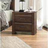 Red Barrel Studio® Mccarver 2 - Drawer Nightstand in Dark Walnut Wood in Brown | 23.5 H x 23.5 W x 16.25 D in | Wayfair