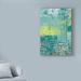 Winston Porter 'Linear Texture I' Acrylic Painting Print on Wrapped Canvas in Blue/Brown/Green | 19 H x 12 W x 2 D in | Wayfair