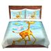 Zoomie Kids Erithon Tooshtoosh Fly Giraffe Fly Microfiber Duvet Covers Microfiber in Blue/White/Yellow | Twin | Wayfair