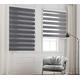 Taiyuhomes Day and Night Zebra Roller Blind Double Fabric Translucent or Blackout Vision Curtains for Window and Door with Aluminium Cassette(Grey 120x150)