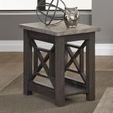 Lark Manor™ Alim Side Table Wood/Marble Look in Black/Brown/Gray | 24 H x 27 W x 23 D in | Wayfair 0BFF7F5DCA3644BBB61B2FF0ABC6C712