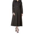 De la Crème Womens Wool & Cashmere Faux Fur Trim Hooded Long Winter Coat (22, Charcoal Grey)