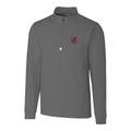 Men's Cutter & Buck Gray Louisville Cardinals Traverse Vault Logo Half-Zip Jacket