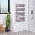 Warmehaus Bathroom Flat Panel 300 w Electric & Dual Fuel Heated Warming Towel Rail Radiator Rad 1000 x 600 mm