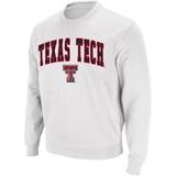 Men's Colosseum White Texas Tech Red Raiders Arch & Logo Crew Neck Sweatshirt