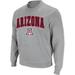 Men's Colosseum Heather Gray Arizona Wildcats Arch & Logo Crew Neck Sweatshirt