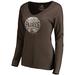 Women's Fanatics Branded Brown San Diego Padres Cooperstown Collection Slider Long Sleeve V-Neck T-Shirt