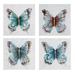 Wrought Studio™ 'Metallic Butterflies' 4 Piece Acrylic Painting Print Set on Canvas in Blue/Gray/Green | 40 H x 40 W x 1.5 D in | Wayfair