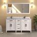 Gracie Oaks Monadnock 60" Double Bathroom Vanity Set w/ Mirror Wood/Marble in White | 39.8 H x 60 W x 21.3 D in | Wayfair