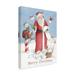 Winston Porter 'Merry Christmas Santa' Graphic Art Print on Wrapped Canvas Metal in Blue/Green/Red | 32 H x 24 W x 2 D in | Wayfair