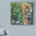 World Menagerie 'Endangered Tigers' Acrylic Painting Print on Wrapped Canvas in Brown/Gray/Green | 18 H x 18 W x 2 D in | Wayfair