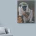 World Menagerie 'White Monkey 1' Acrylic Painting Print on Wrapped Canvas Metal in Black/Brown/Gray | 32 H x 24 W x 2 D in | Wayfair