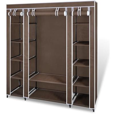 Stoffschrank mit Fächern und Stangen 45×150×176 cm Braun Vidaxl Image