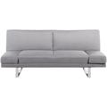 Beliani - Canapé Convertible 2 Places en Tissu Gris Clair Accoudoirs Ajustables Moderne York