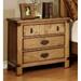 Loon Peak® Adames 3 - Drawer Solid Wood Nightstand in Weathered Elm Wood in Brown | 28.125 H x 29.25 W x 17 D in | Wayfair