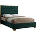 Everly Quinn Spadaro Tufted Platform Bed Upholstered/Velvet in Green/Yellow | 58.5 H x 65 W x 86 D in | Wayfair 94B9156BCED5492589EEB1573903B5FB