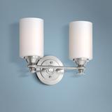 Dardyn 13 1/4"H Brushed Polished Nickel 2-Light Wall Sconce