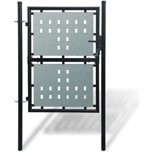 Zauntor (Einzeltor) Schwarz 100x200 cm - Vidaxl