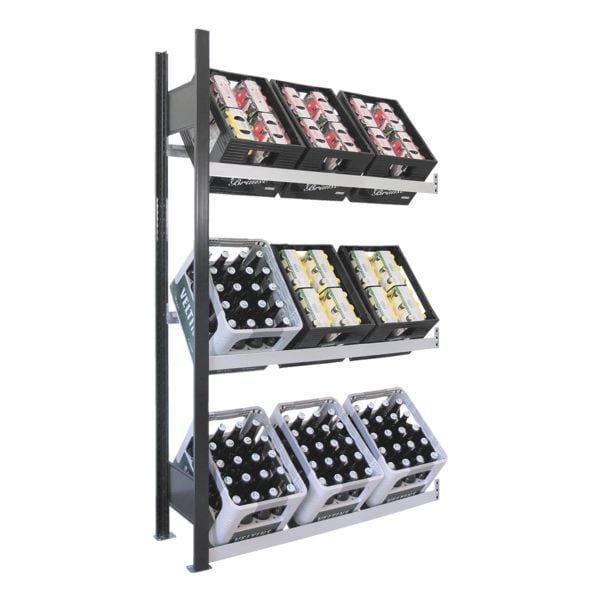 SCHULTE Lagertechnik Anbauregal für Getränkekisten 100 cm breit, 100 cm Image