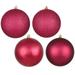 Vickerman 569498 - 2.4" Berry Red 4 Finish Matte / Shiny / Sequin / Glitter Ball Christmas Tree Ornament (set of 24) (N590621)