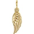 14ct Yellow Gold Charm Pendant Necklace 19.7x5.5mm Polished Posh Mommy Collection Wing Charm With Jump Ring Jewelry Gifts for Women