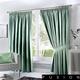 Fusion Duck Egg Pencil Pleat Curtains, Blackout Curtains W90 x L90" (229 x 229cm) for Living Room and Bedroom, Thermal Curtains, Blue Green Curtains, Dijon