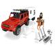 Dickie Toys Play Life - Horse Trailer - Freewheeling MB AMG 500 4x4 Jeep with Flashing Lights and Engine Sounds
