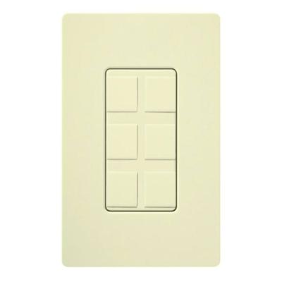 Lutron 06187 - CA-6PF-AL SIX PORT FRAME W/BLANKS CA ALMOND Wall Plates