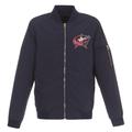 Men's JH Design Navy Columbus Blue Jackets Lightweight Nylon Bomber Jacket