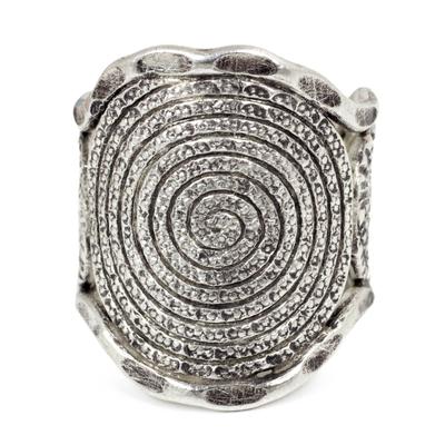 'Hill Tribe Moon' - Handcrafted Sterling Silver Band Ring