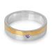 'Love Sign' - Gold Plated and Sterling Silver Amethyst Ring