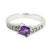 Amethyst solitaire ring, 'Sparkle'