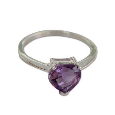 Amethyst solitaire ring, 'Lovely Lilac'