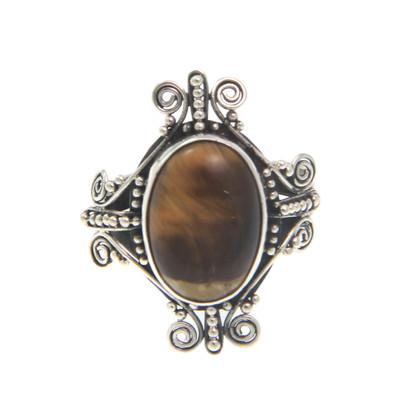 'Dreams of Bali' - Tiger's Eye and Sterling Silver Cocktail Ring