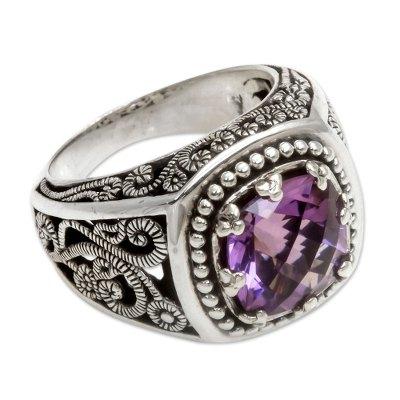 Amethyst cocktail ring, 'Purple Desert Illusion'