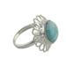 Larimar flower ring, 'Azure Blossom'