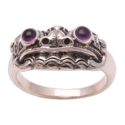 'Immortal Eclipse' - Men's Artisan Crafted Sterling Silver and Amethyst Ring