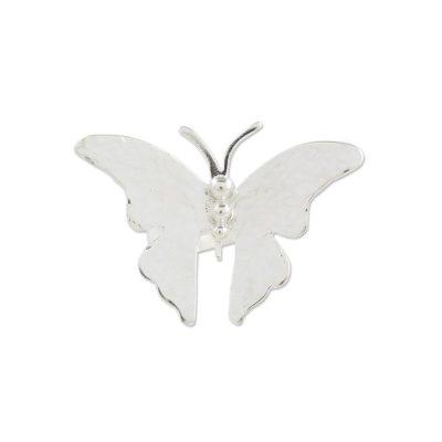 Shining Wings,'Sterling Silver Butterfly Cocktail Ring from Costa Rica'