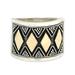 Tribal Rhythms,'Hand Made 18k Gold Accent Band Ring'