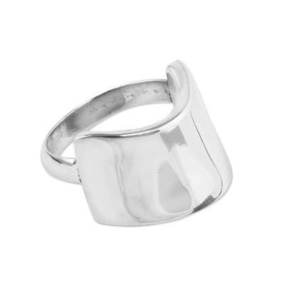 Sterling silver cocktail ring, 'Inca Pectoral'