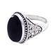 Onyx ring, 'Black Bamboo'