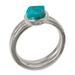 Sky Glow,'Handcrafted Taxco Silver Turquoise Stacking Rings (Pair)'