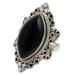 Lover's Midnight Gaze,'Hand Made Sterling Silver Onyx Cocktail Ring from India'