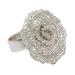 Sterling silver flower ring, 'Swirling Bloom'