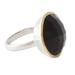 Gold accented onyx cocktail ring, 'Mystical Allure'