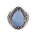 Charismatic Blue Charm,'Sterling Silver Blue Chalcedony Cocktail Ring'