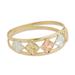 Five Stars,'Square Motif 10k Gold Band Ring from Brazil'