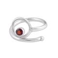 Solidarity,'Single Stone Sterling Silver Ring with Garnet from India'